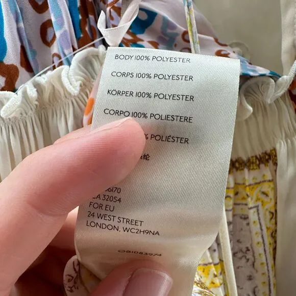 Free People Bellini Patchwork Halter Top Size L Spaghetti Straps Deep V-Neck - Picture 11 of 11